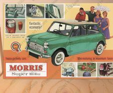Mini 1961 reproduction advertisement tin metal sign
