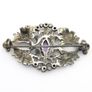 Marcasite & Amethyst Sterling Silver Brooch Image 3