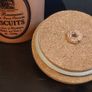 Fabulous Retro Vintage Large Mr. Brannams Celebrated Devon Terracotta Biscuit Holder with Cork Lid in Excellent Condition Image 8