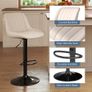 Bar Stools Set of 2, Adjustable PU Leather Bar Stool Beige Image 4