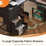 Corner Desk with Drawers, Reversible L Shaped with USB Charging Port Image 6