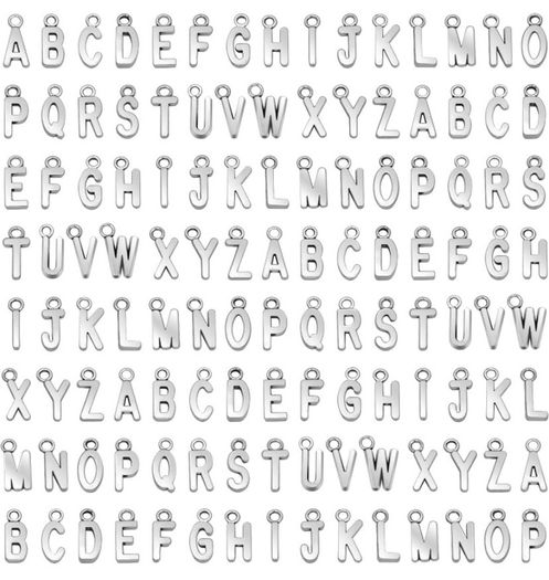156Pcs/6 Sets ABC Letter Charms Mini A-Z Alphabet Bracelet Necklace Pendants with 200Pcs Open Jump Rings for DIY Jewelry Making MULTIPLE STYLES AVAILABLE, SEE PHOTOS (FREE POSTAGE)