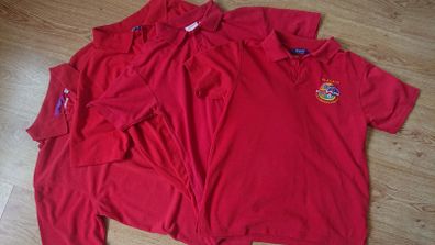 School Red Polo Red Shirt  Age 11-15