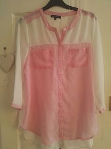 Pink And White Top