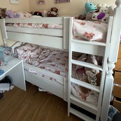 bunk beds solid wood with 2x mattress