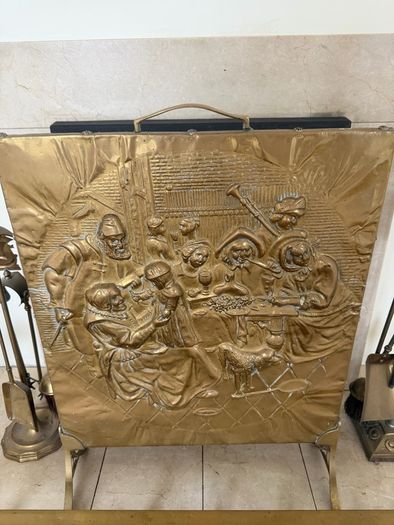 Vintage Mid Century Brass Fireplace Fittings