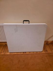 Adjustable Height Folding Table White