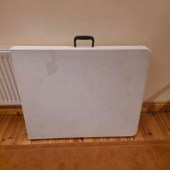 Adjustable Height Folding Table White