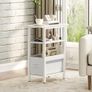 Side Table with Charging Station, 3 Tier Small End Table for Small Spaces, Slim Side Shelf with Storage, for Living Room Image 6