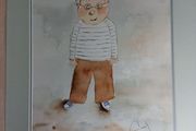 Framed Watercolour Cartoon Pic