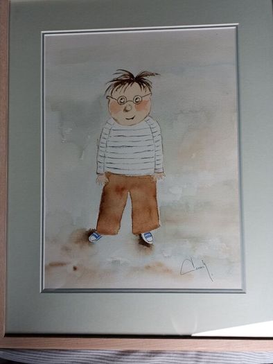 Framed Watercolour Cartoon Pic
