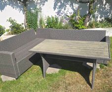 Outdoor Patio Garden Furniture Rattan Sofa Set with Table