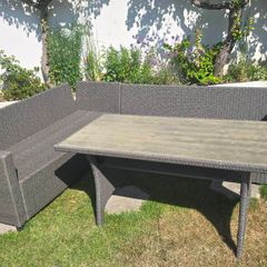 Outdoor Patio Garden Furniture Rattan Sofa Set with Table