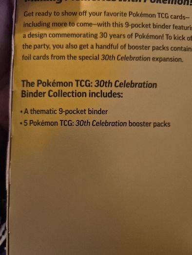Pokemon anniversary celebration BINDER collection