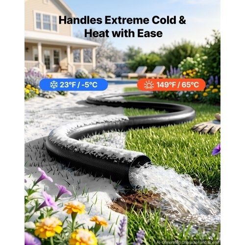 Lay Flat Backwash Water Pump Hose, for Swimming Pool Sand Filter Sump Pump, Heavy Duty