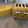 Mustard yellow 4 slice toaster and bread bin Image 2