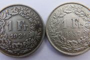 Helvetia Switzerland 2 Silver Swiss Minted Coins