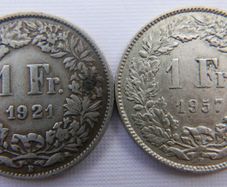 Helvetia Switzerland 2 Silver Swiss Minted Coins