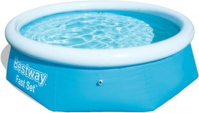 NEW SALE | 8ft Fast Set Pool | Above Ground Swimming Pool for Kids and Adults, Complete Inflatable Pool Set with Filter Pump, 2,100L