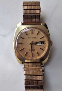 Vintage Accurist 21 Jewels Automatic Watch - Gold Tone
