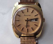 Vintage Accurist 21 Jewels Automatic Watch - Gold Tone