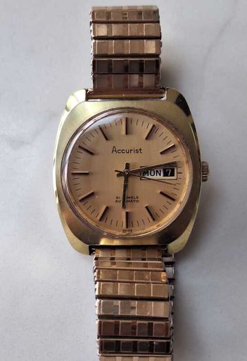 Vintage Accurist 21 Jewels Automatic Watch - Gold Tone