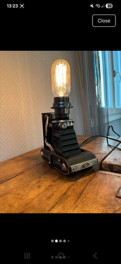 Vintage camera table lamp