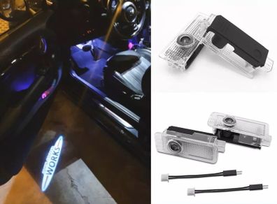 2X Mini JCW LED Car Door Logo Courtesy Laser Welcome Lights Projector Shadow Lamps