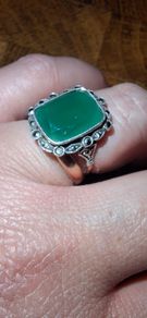 9ct Gold Silver Agate Ring