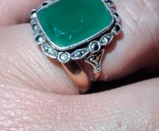 9ct Gold Silver Agate Ring
