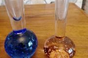 Vintage Hand Blown Controlled Bubble Posy Vases x 2