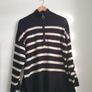 Object.  Zip Striped Knitted Jumper Size Medium Image 8
