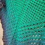 Handmade crochet triangle shawl wrap. Green black gradient ombre lacy shawl Image 10
