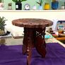 Wood carved folding stool Image 2