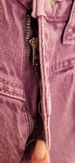 MANGO mauve high waisted frayed bottom jeans Sz 34 (Fit 8UK) - Bnwot Rrp 39.99