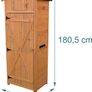 Wooden Garden Storage Shed  Tall Outdoor Tool Cabinet with Shelves & Folding Table Image 2