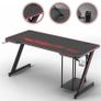 Gaming Desk with LED Lighting, PC Holder & Accessories 140 cm Image 2