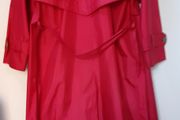 Designer red fully lined warm trench raincoat