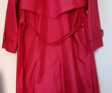 Designer red fully lined warm trench raincoat