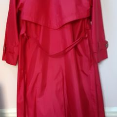 Designer red fully lined warm trench raincoat