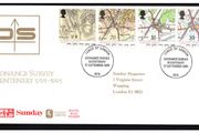 1991 Great Britain Bicentenary of Ordnance Survey 1791-1991 Sunday Magazine First Day Cover (FDC). Cover specially issued in conjunction with News of the World, Stanley Gibbons &amp; Royal Mail