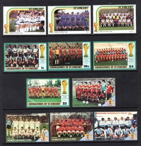 1986 St Vincent & Grenadines of St Vincent & Unisio Island Football/ Soccer teams Stamps Mint Never Hinged (MNH)