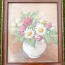 Vintage Vase of Flowers, original Oil on Canvas, signed  framed, 13,5" x 11,5" Image 7
