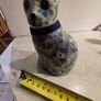 Vintage Cat Figure blue With Clear Coating Decoupage 5.5" Tall Statue Image 4