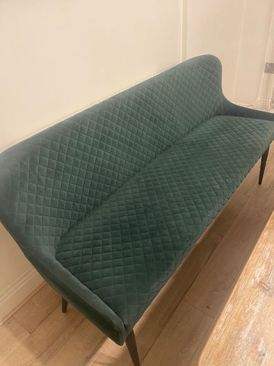 Ottawa green velvet bench and 2 matching chairs