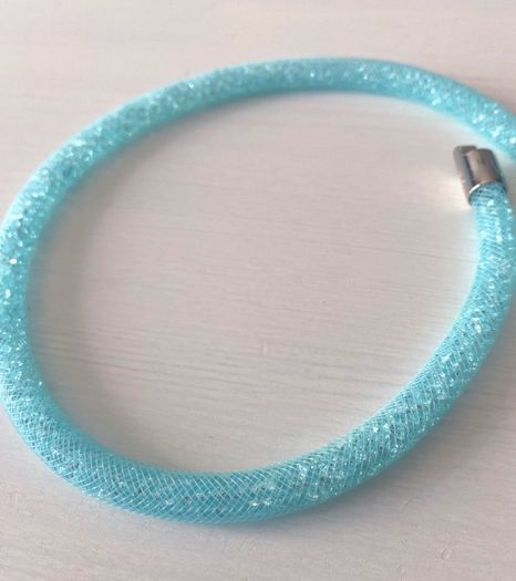 Swarovski Crystaldust Three Spiral Wrap Bangle, Blue Crystals
