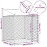 Dog Cage with Roof Silver 200 x 200 x 258 cm Steel and PE Image 7