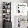 Media Storage Cabinet, 4-Shelf DVD Shelf Organizer with Drawers Image 4