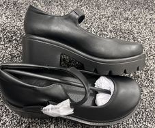 Platform black loafers size 3