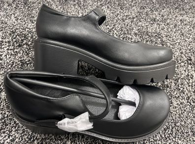 Platform black loafers size 3